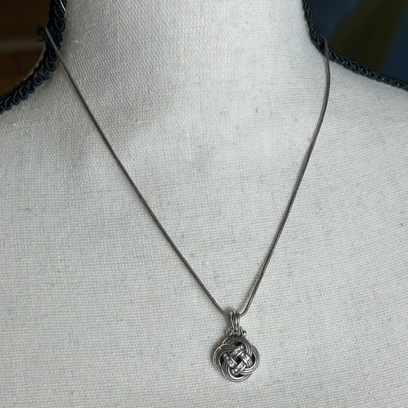 Brighton Stonebriar Eternity Necklace Silver Plated Crystals Pendant - Picture 2 of 11